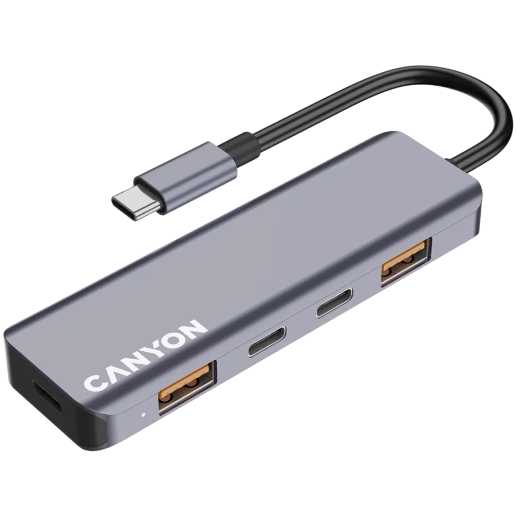 USB-хаб Canyon DS-18 5in1 USB-C Grey (CNS-TDS18)