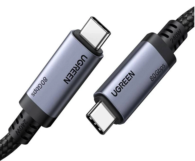 Кабель UGREEN USB C - USB C, 4.0 Gen4, 80Gbps, 1m, L706 (65383)