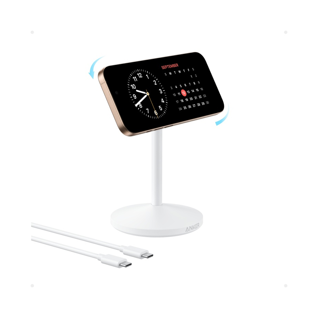 Беспроводное зарядное устройство Anker MagGo (Single Stand) Белый (A25X1H21) 