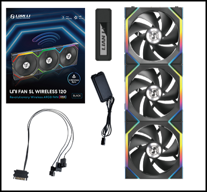 Вентилятор для корпуса Lian Li UNI FAN SL WIRELESS 120 3x120mm (G99.12SL1W3B.00)