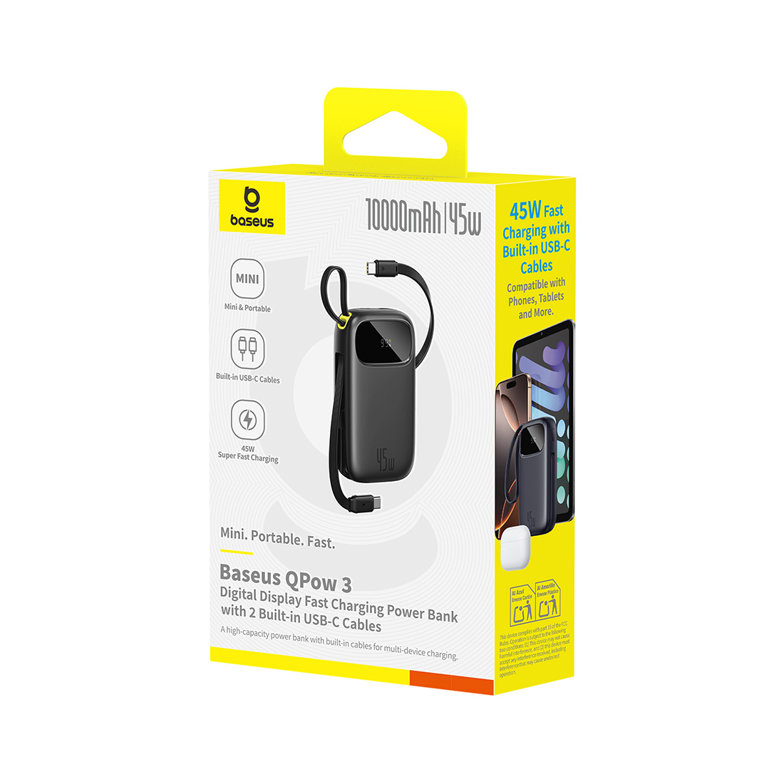 Портативный внешний аккумулятор Baseus EnerFill FC31, 10000mAh 45W - Black (P10082102123-00)