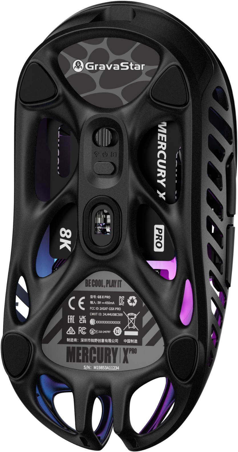 Мышь GravaStar Mercury X Pro 8K, Black (GS X PRO_BLK)