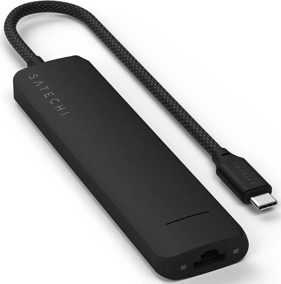 Картридер / USB-хаб Satechi 7-in-1 USB-C Slim Multiport Adapter with Ethernet - Black (ST-P7SK)