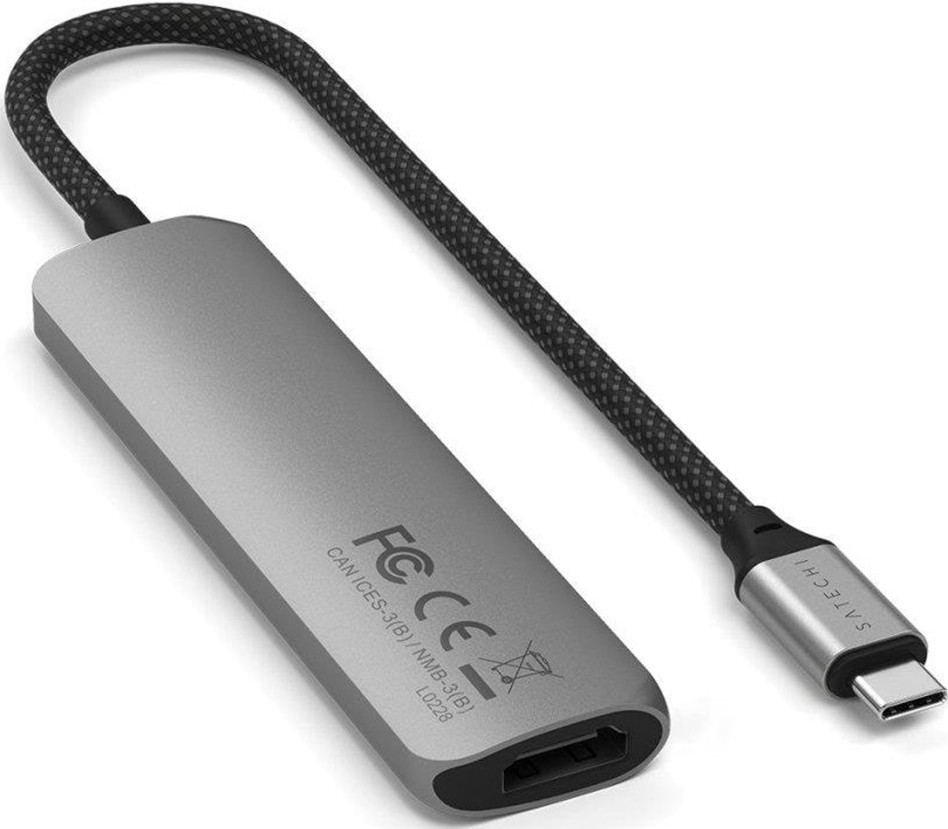 USB-хаб Satechi 4-in-1 USB-C Slim Multiport Adapter 4K - Space Grey (ST-P4SM)