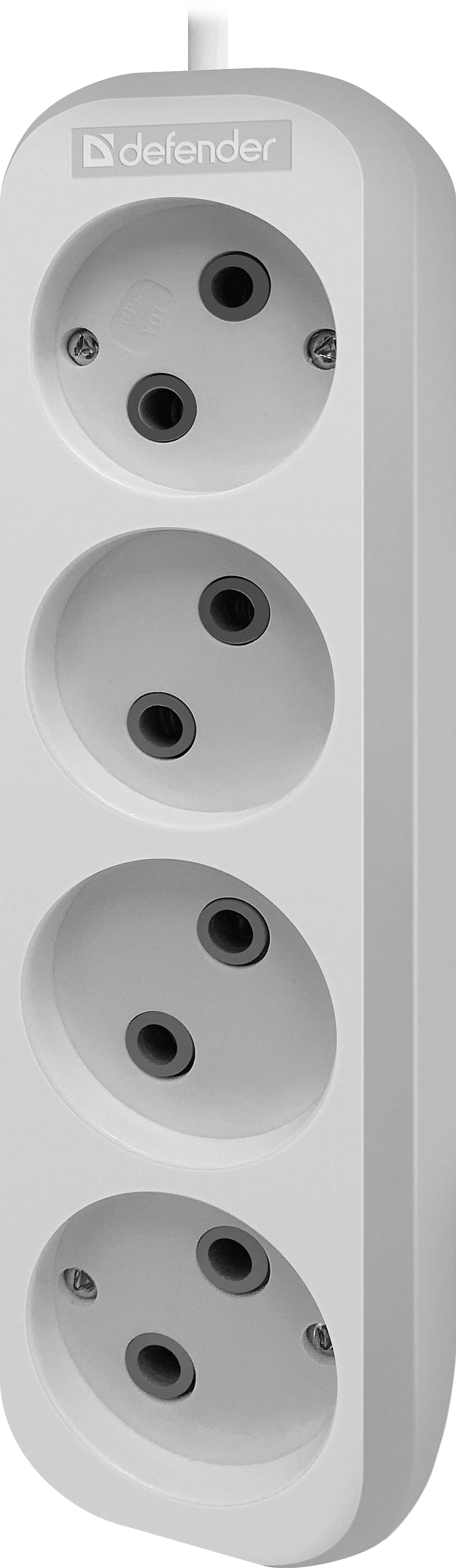 Удлинитель без заземления Defender B240 10 А, 5 м, 4 розетки, белый (99281) Удлинитель без заземления Defender B240 10 А, 5 м, 4 розетки, белый (99281)