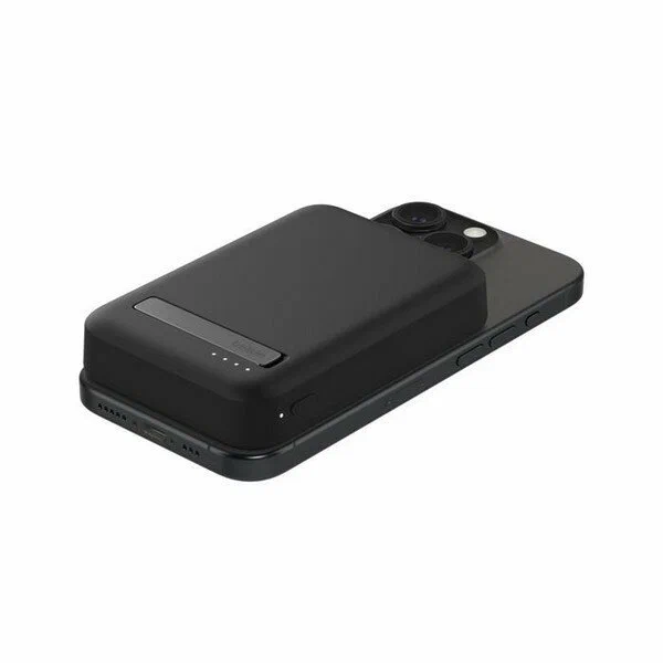 Портативный внешний аккумулятор Belkin 8k Qi2 MagSafe Compatible Powerbank with kickstand (BPD007BTBK)