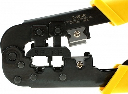 Инструмент Cablexpert T-568R, обжимной универсальный с фиксатором для витой пары (T-568R)