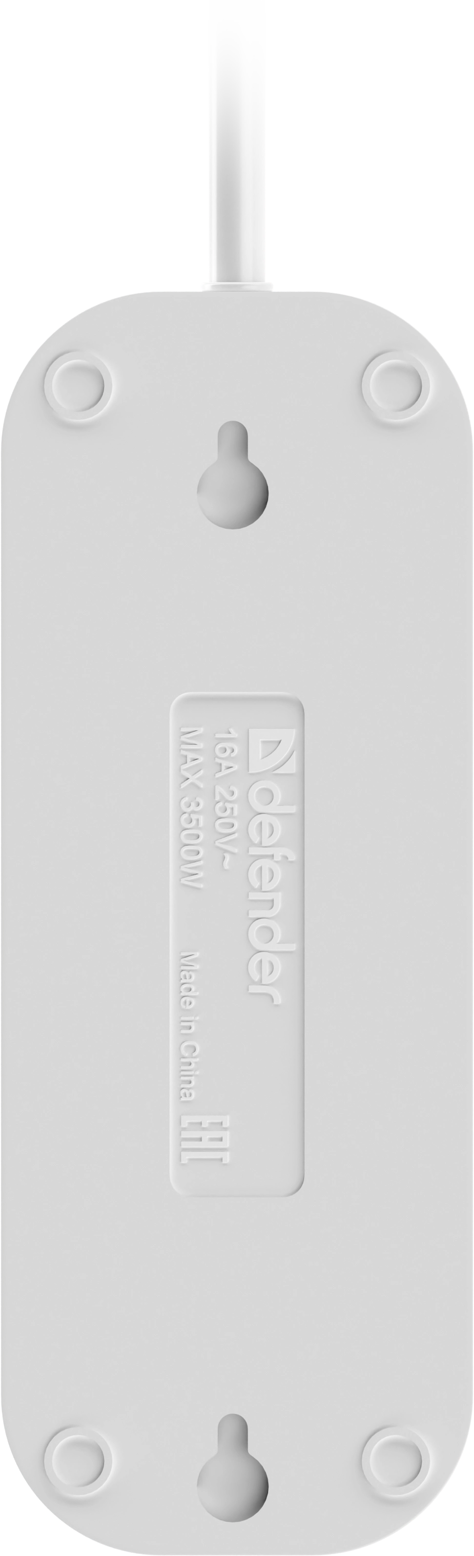 Удлинитель с заземлением Defender R330 16 А, 15 м, 3 розетки, белый (99370) Удлинитель с заземлением Defender R330 16 А, 15 м, 3 розетки, белый (99370)