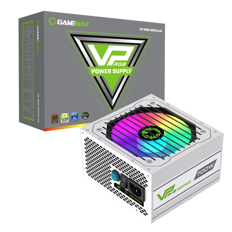 Блок питания Gamemax VP-700-RGB-M White, 80+ Bronze (VP-700-RGB-M/WHITE) (ULC-CT021_Beige)