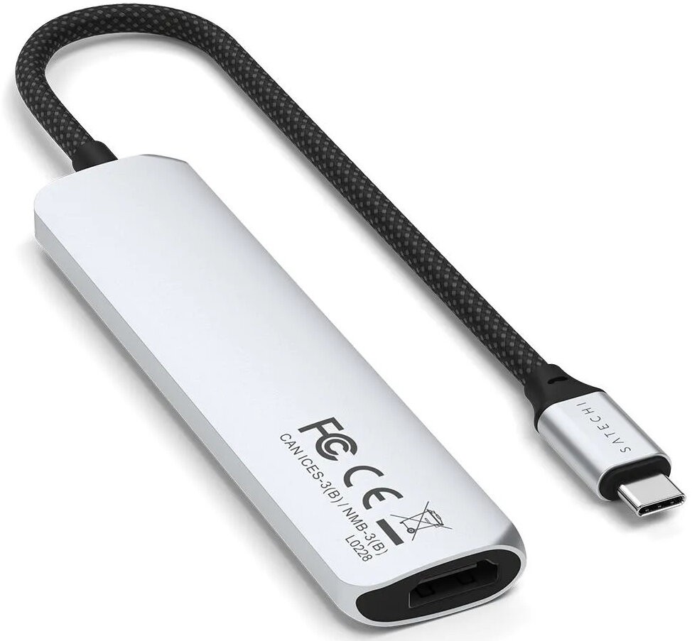 Картридер / USB-хаб Satechi 6-in-1 USB-C Slim Multiport Adapter - Silver (ST-P6SS)