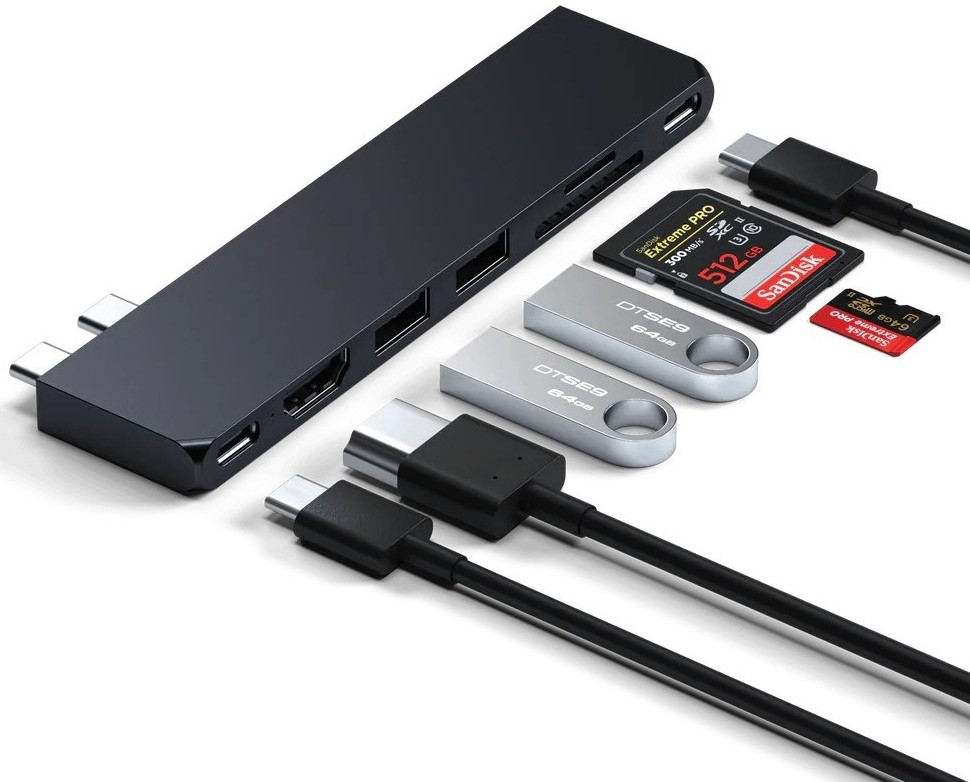 Картридер / USB-хаб Satechi USB-C Pro Hub Slim - Midnight (ST-HUCPHSD)