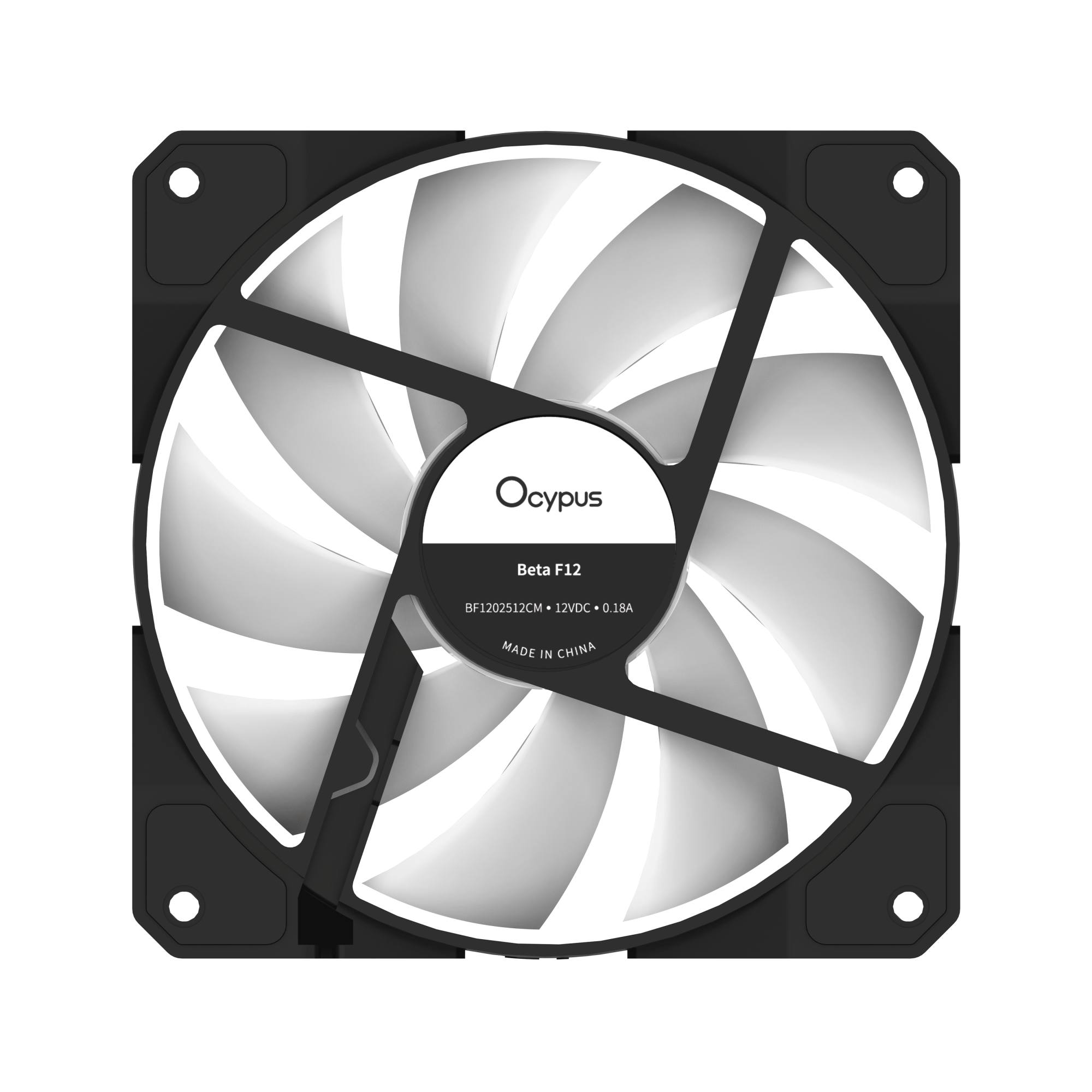 Вентилятор для корпуса Ocypus Beta F12 BK ARGB REVERSE BLADE, Черный (Beta-F12-BK1AM01X-GL)