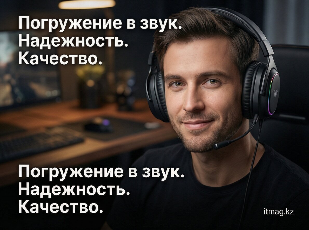 Наушники с микрофоном AULA G7 Black, 1000mAh, RGB (G7 Black)