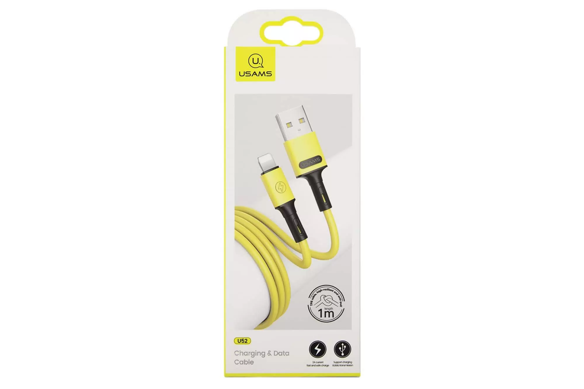 Кабель Apple Lightning Usams SJ434, 1m, Yellow (SJ434USB03)
