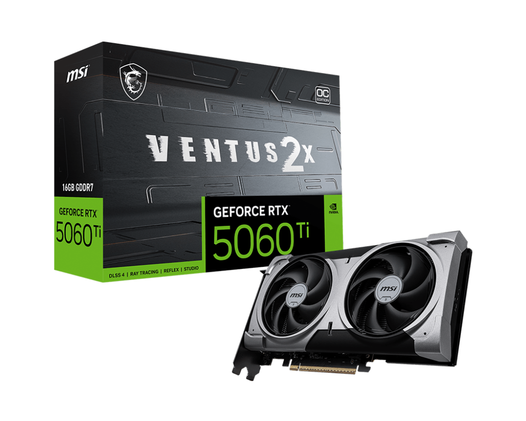 Видеокарта MSI GeForce RTX 5060 Ti 16G VENTUS 2X OC PLUS (G506T-16V2CP)