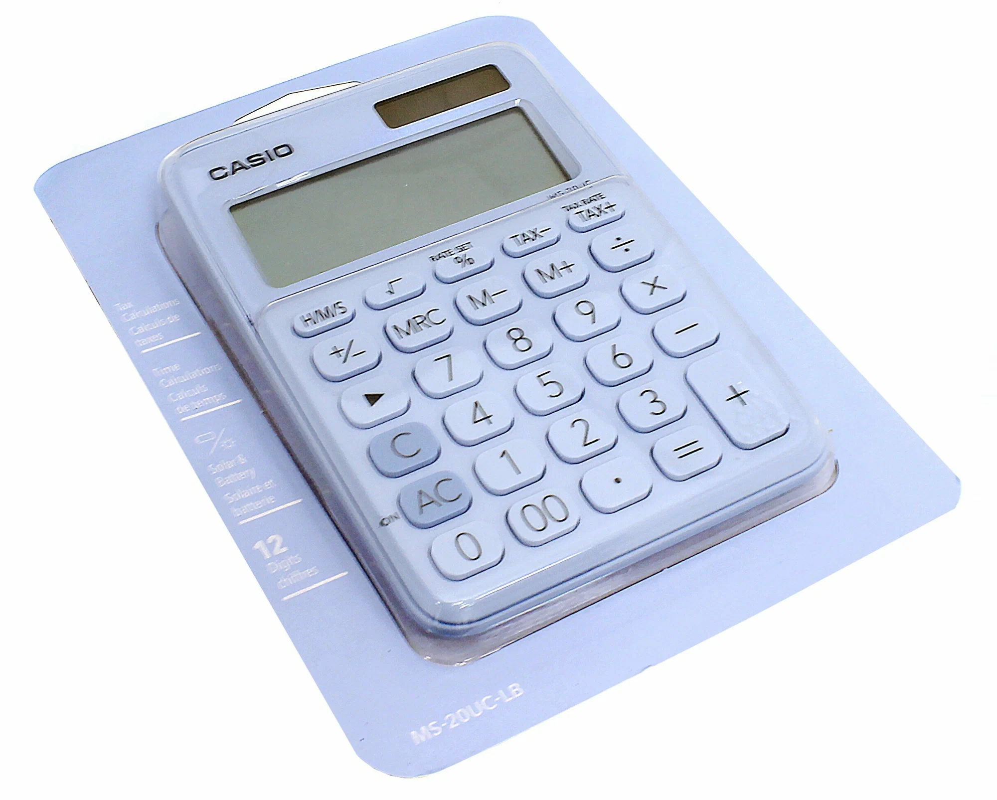 Калькулятор настольный CASIO MS-20UC-LB-W-EC (MS-20UC-LB-W-EC)
