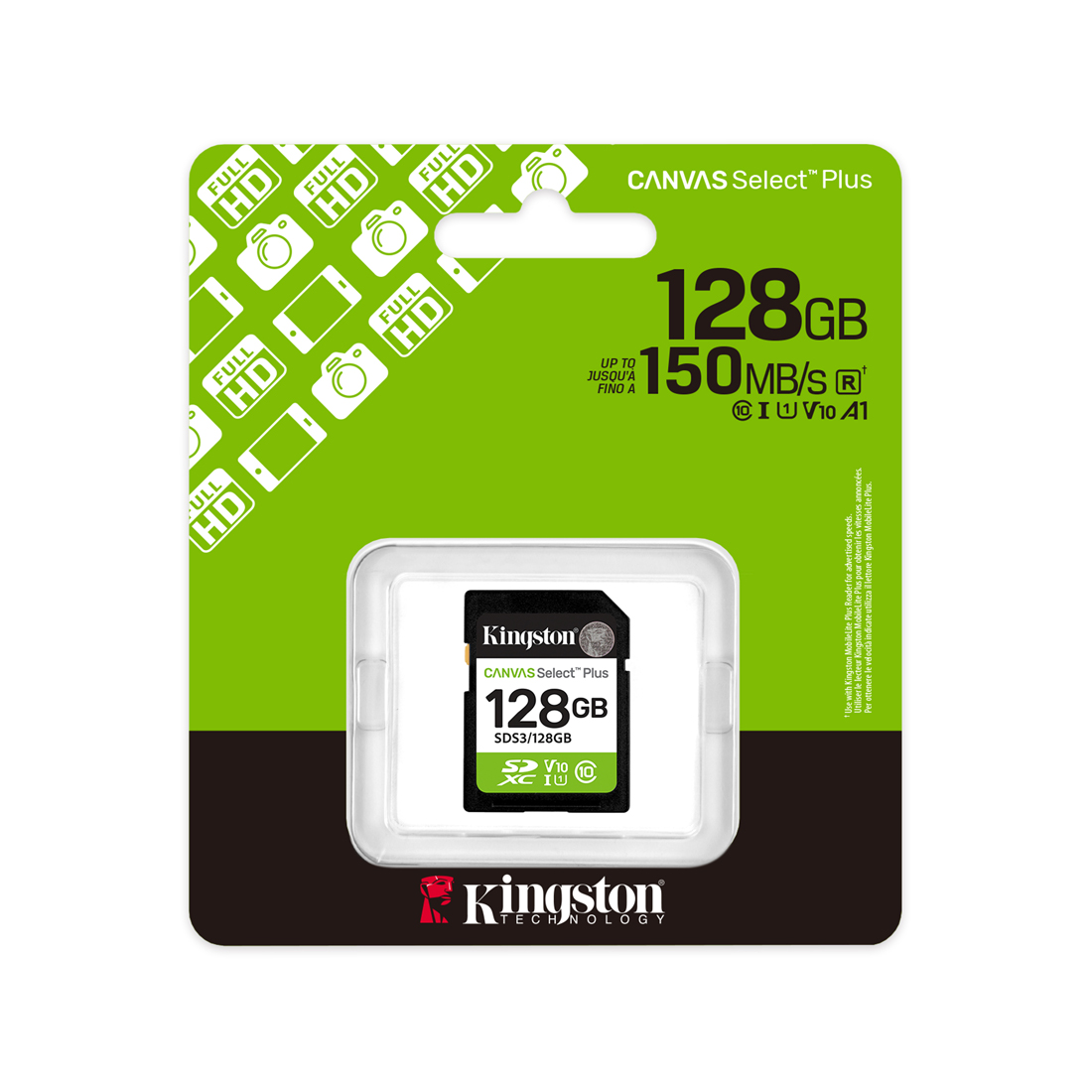 Карта памяти Kingston Canvas Select Plus C10 UHS-I U1 V10 128GB (SDS3/128GB)