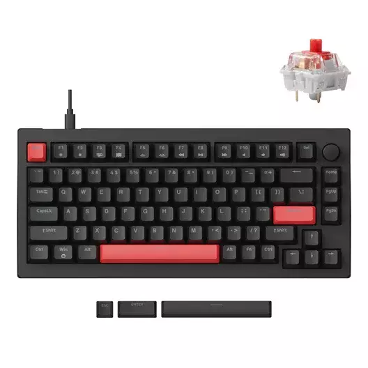 Клавиатура механическая Lemokey  X4 84Key, Keychron Red, черный (Lemokey X4, Keychron Red)