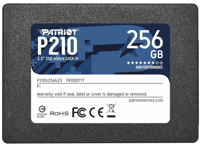 Твердотельный накопитель SSD 2.5" SATA III Patriot  256GB P210 530/460 P210S256G25 (P210S256G25)