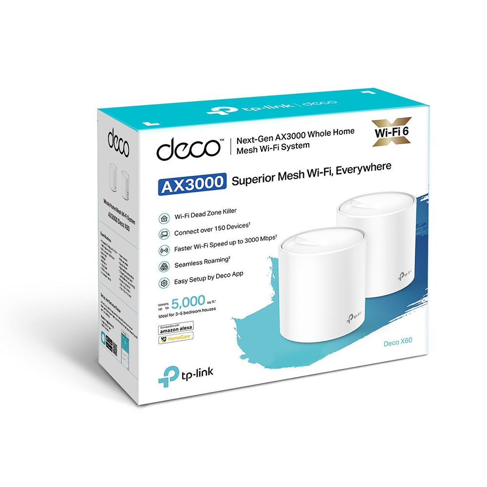 Mesh Wi-Fi система GbE AX5400 Tp-Link Deco X60 (3 устройства) (Deco X60(3-pack)(EU))