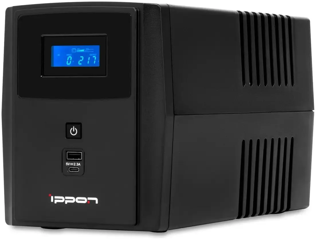 Источник бесперебойного питания Ippon Smart Power Pro II 2200, 1600VA, 1200Вт, управление по USB/RS-232, RJ-45, LCD (1005590)