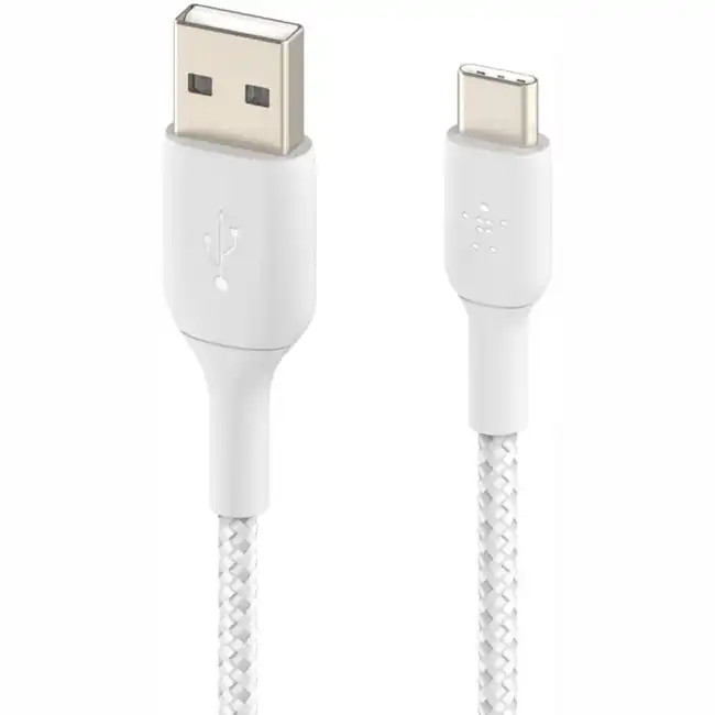 Кабель интерфейсный Belkin BRAIDED white (1m) (CAB002BT1MWH)