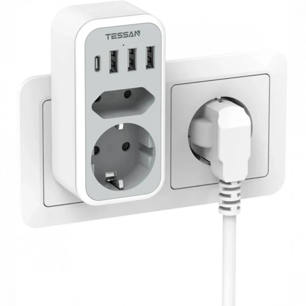 Сетевой фильтр Tessan TS-328, Grey (TS-328)