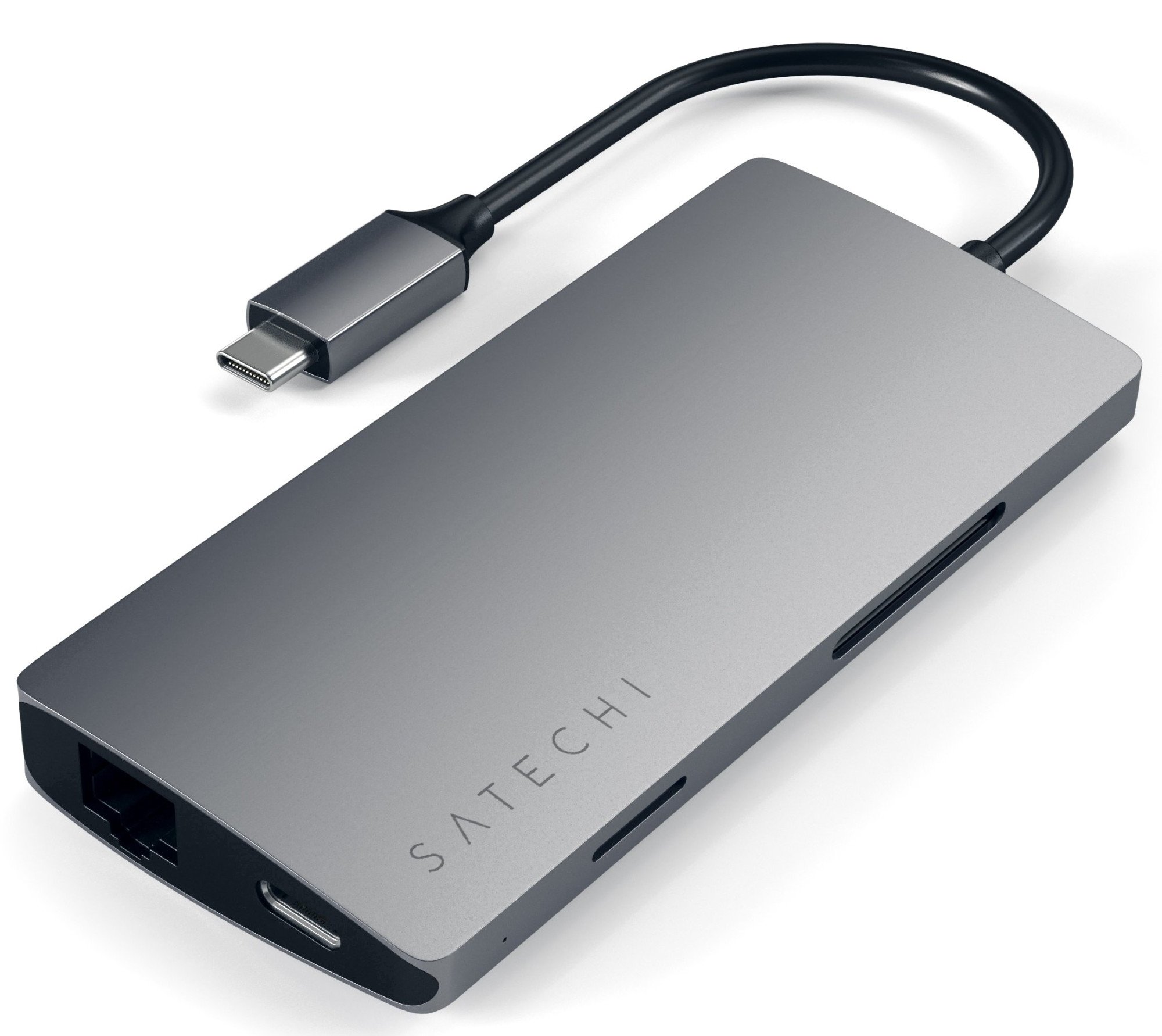 Картридер / USB-хаб Satechi Type-C Multi-Port Adapter 4K with Ethernet V2 - Space Gray (ST-TCMA2M)