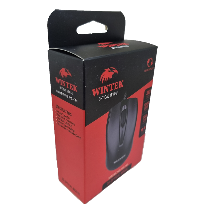 Мышь Wintek WS-MS-901, USB, чёрная (WS-MS-901)