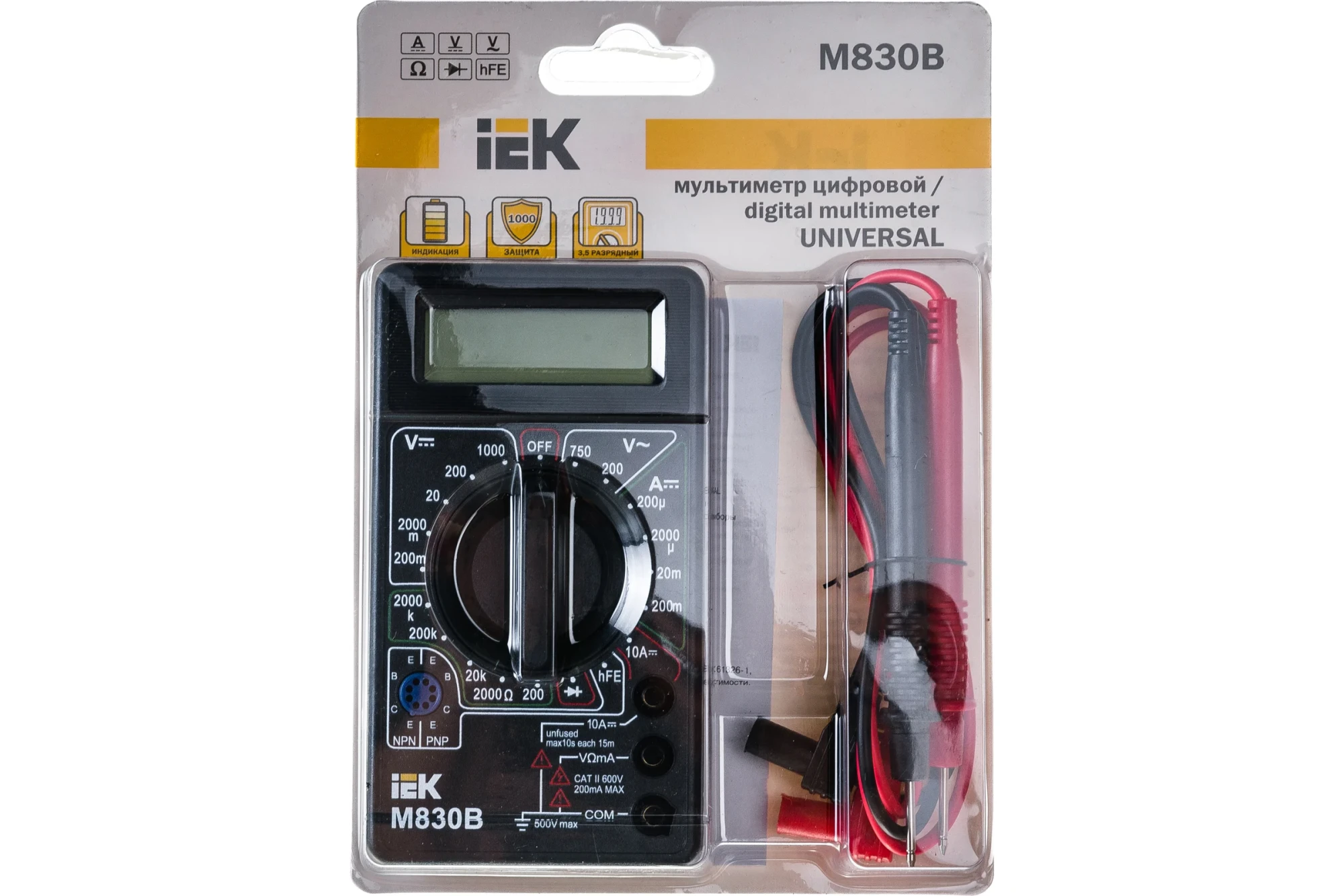 Мультиметр цифровой UNIVERSAL M830B IEK (TMD-2B-830)