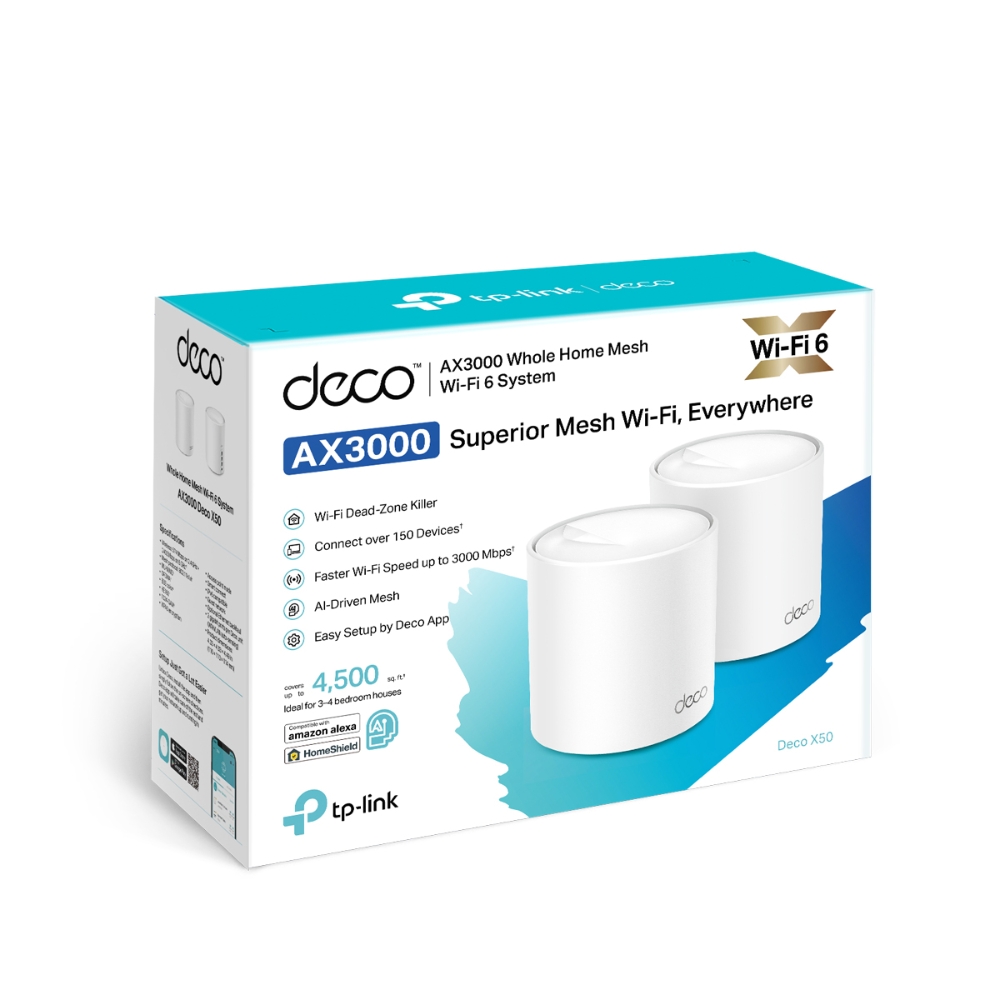 Mesh Wi-Fi система GbE AX3000 Tp-Link Deco X50 (2 устройства) (Deco X50(2-pack)(EU))