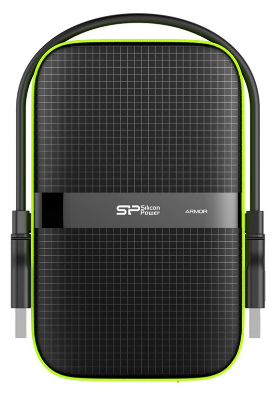 Внешний HDD Silicon Power Armor - A60 5TB USB 3.2 Gen1 Black/Green (SP050TBPHDA60S3K)