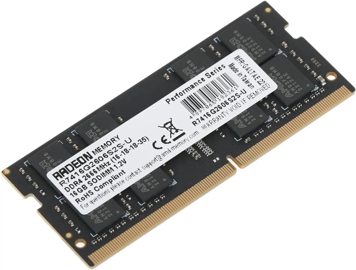 Оперативная память для ноутбука AMD Radeon R7 Performance Series 16Gb DDR4 2666MHz (R7416G2606S2S-U)