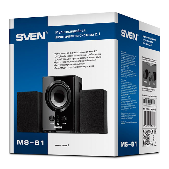  Колонки Sven MS-81 (2.1), Black (MS-81 (2.1) - BLACK)