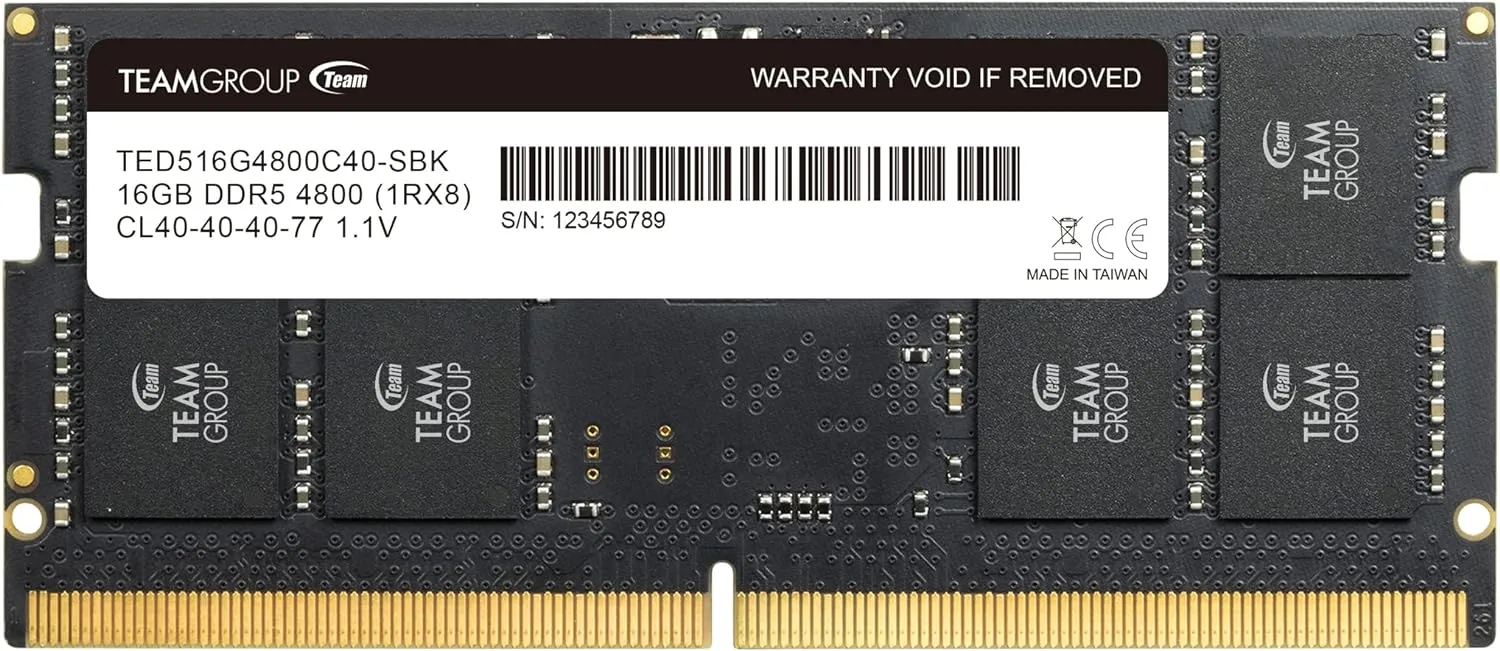 Оперативная память для ноутбука Team Group ELITE 16GB DDR5 4800Mhz (TED516G4800C40D-S01)