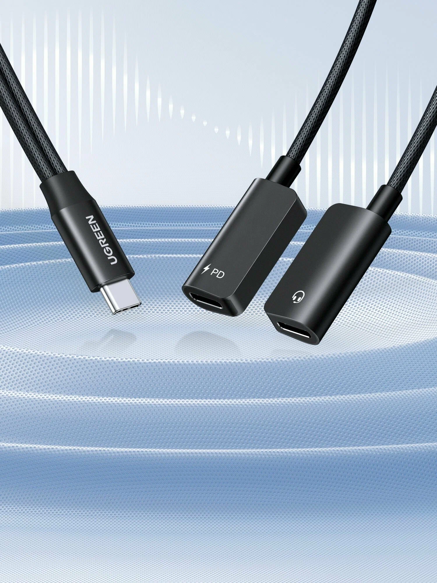 Кабель-разветвитель Ugreen CM821, USB-C - 2*USB-C, для наушников и зарядного устройства (45800)