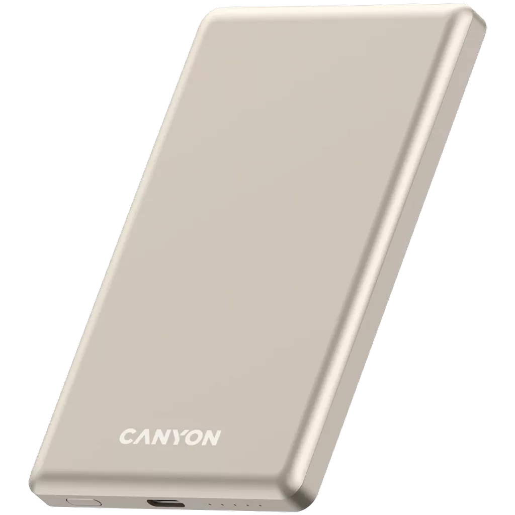 Power bank CANYON OnPower 505 slim Magnetic 5000 mAh PD20W Beige (CNS-CPB505BE)