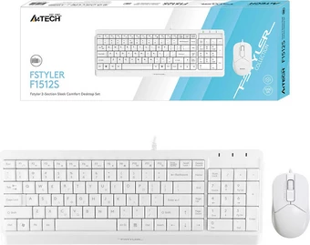 Клавиатура+ мышь A4Tech Fstyler F1512S (F1512S/WHITE)