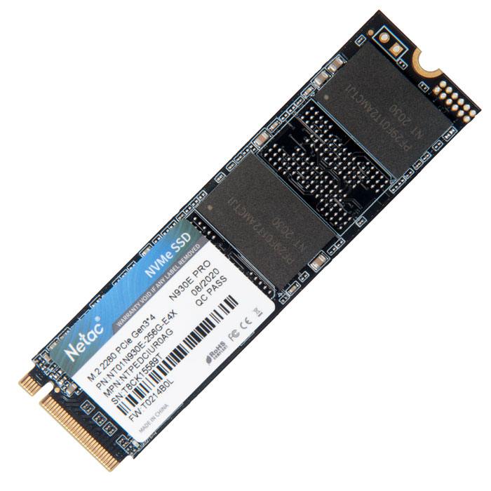 Твердотельный накопитель SSD 256Gb, M.2 2280, Netac N930E Pro, NVMe, PCIe 3x4, 2040R/1270W (NT01N930E-256G-E4X)
