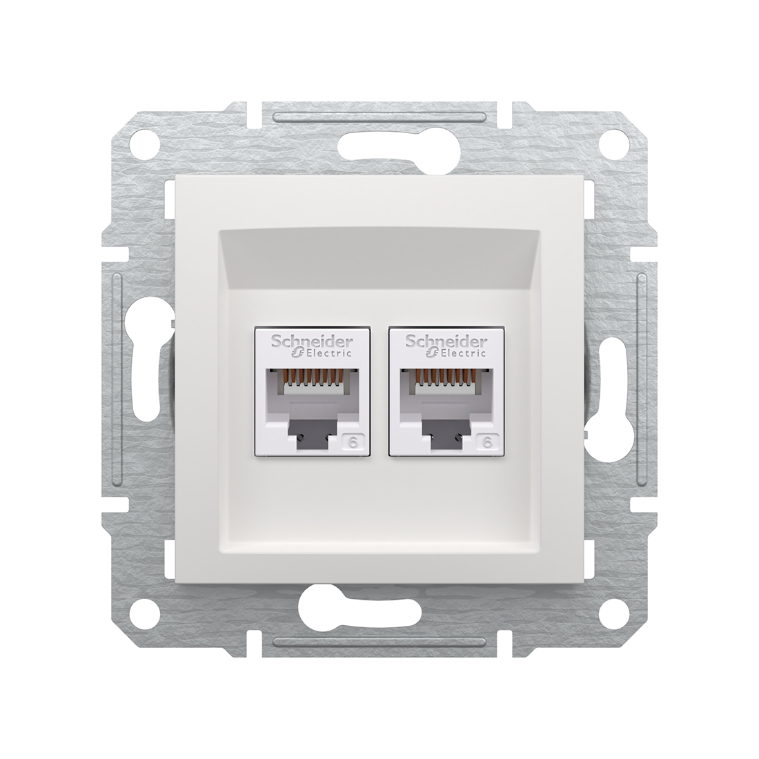 Розетка двойная компьютерная SE EPH4870121 Asfora RJ45 кат. 6 механизм белый (EPH4870121)