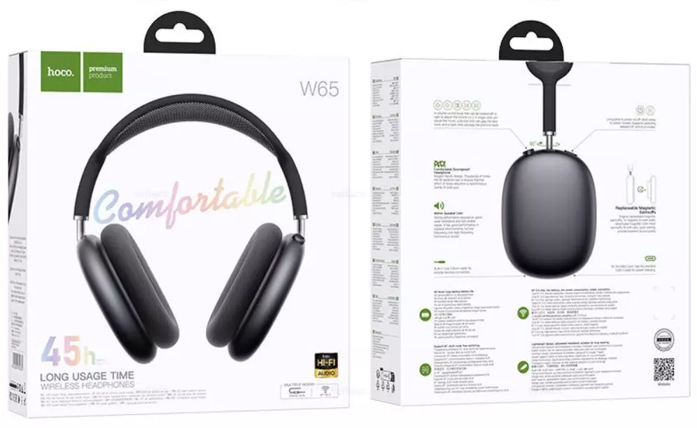 Наушники накладные Hoco W65 Happy, deep space gray (W65 Happy, deep space gray)