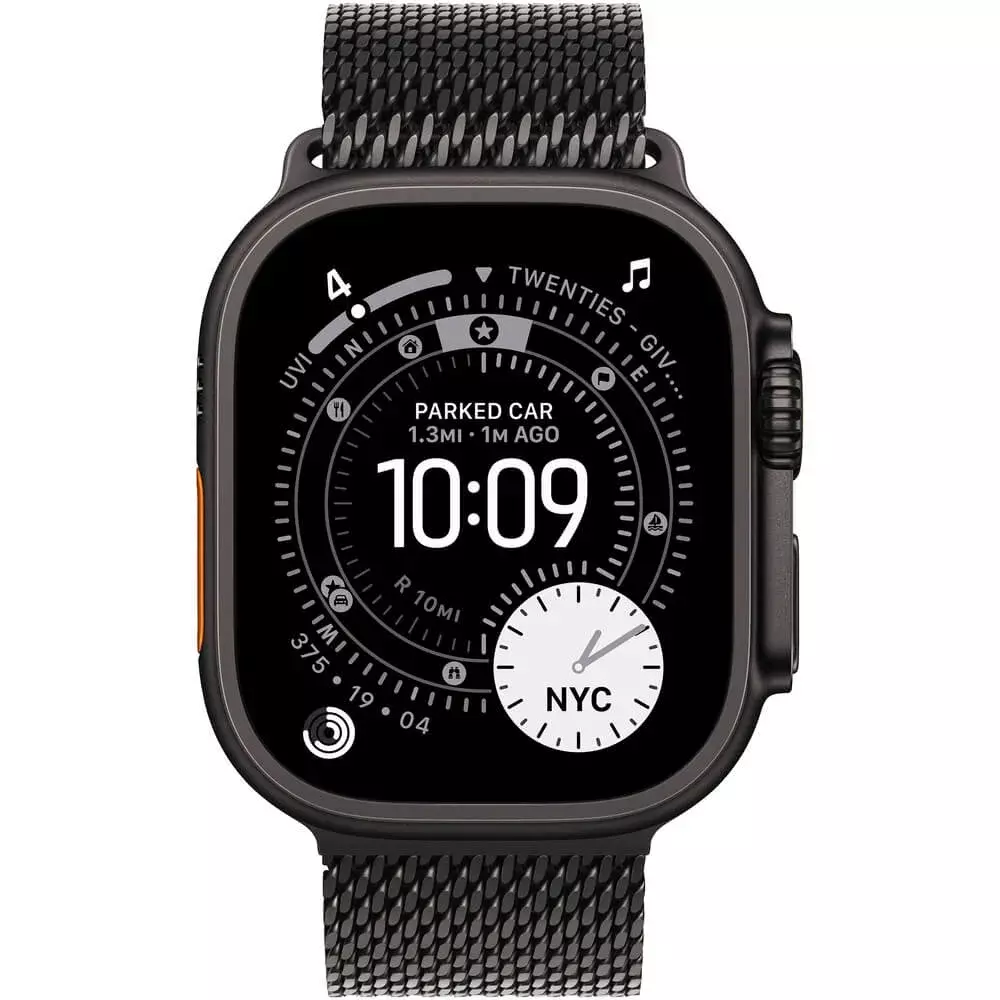 Смарт часы Apple Watch Ultra 3 GPS + Cellular 49mm Black Titanium Case with Black Titanium Milanese Loop - Large (MF1T4QR/A)