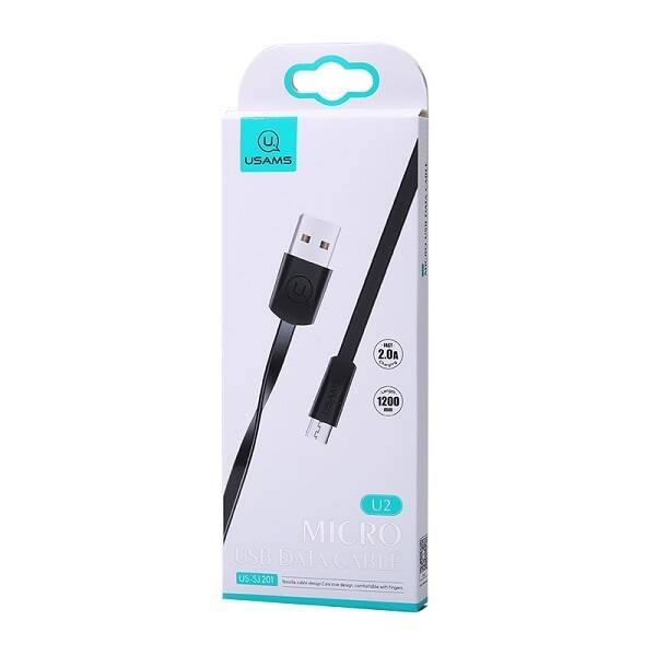 Кабель Micro USB Usams SJ-201, 1.2m, Black (SJ201MIC01)