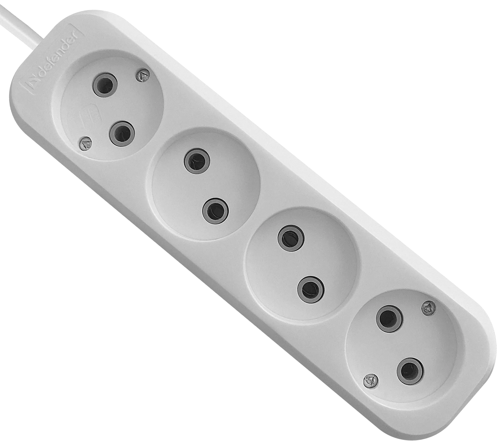 Удлинитель без заземления Defender B240 10 А, 5 м, 4 розетки, белый (99281) Удлинитель без заземления Defender B240 10 А, 5 м, 4 розетки, белый (99281)