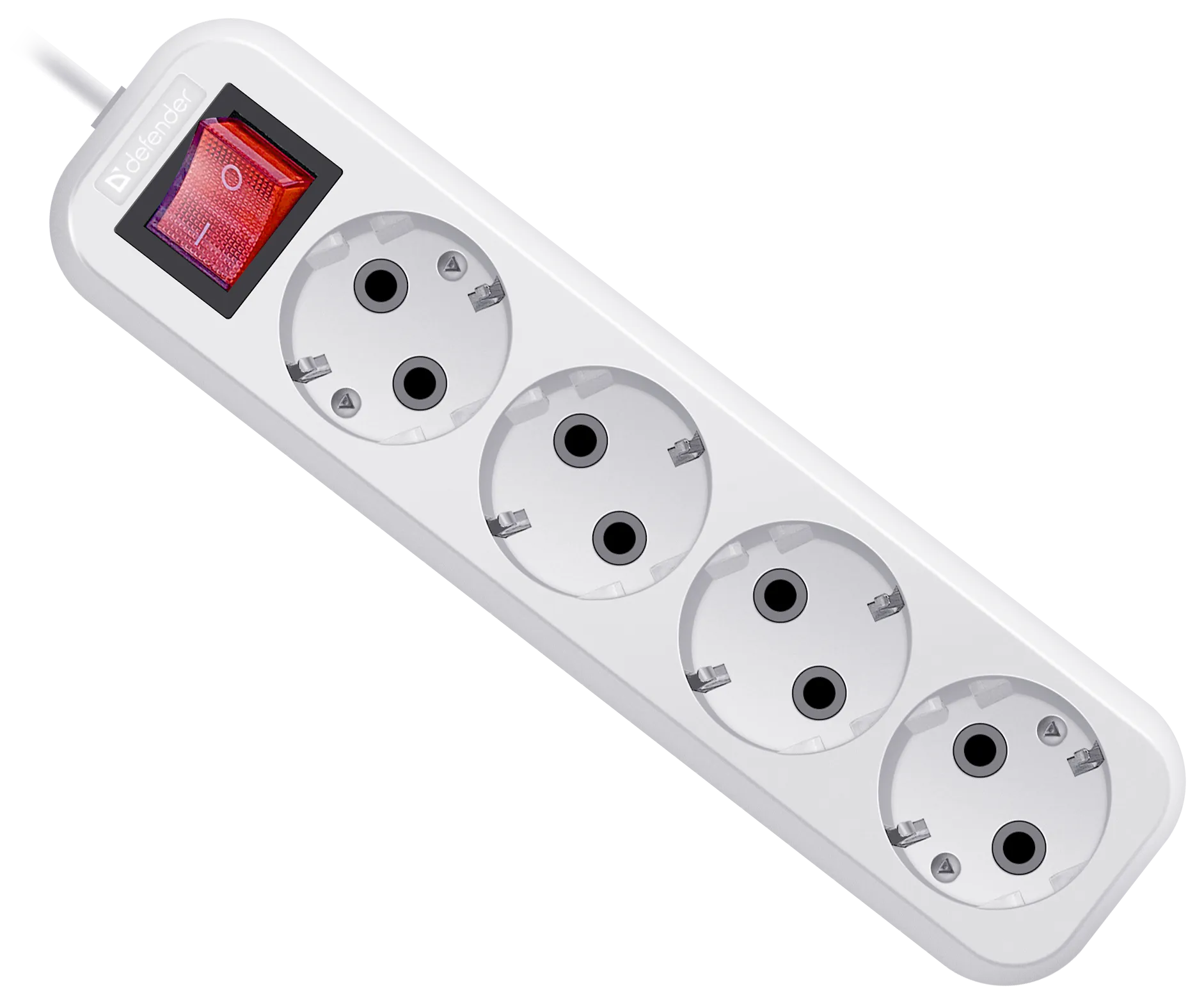 Удлинитель с заземлением Defender L340 16 А, 7 м, 4 розетки, белый (99364) Удлинитель с заземлением Defender L340 16 А, 7 м, 4 розетки, белый (99364)