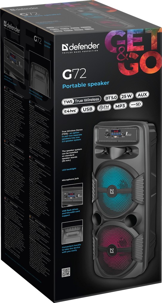 Колонки Defender G72 (2.0), Black (65172)