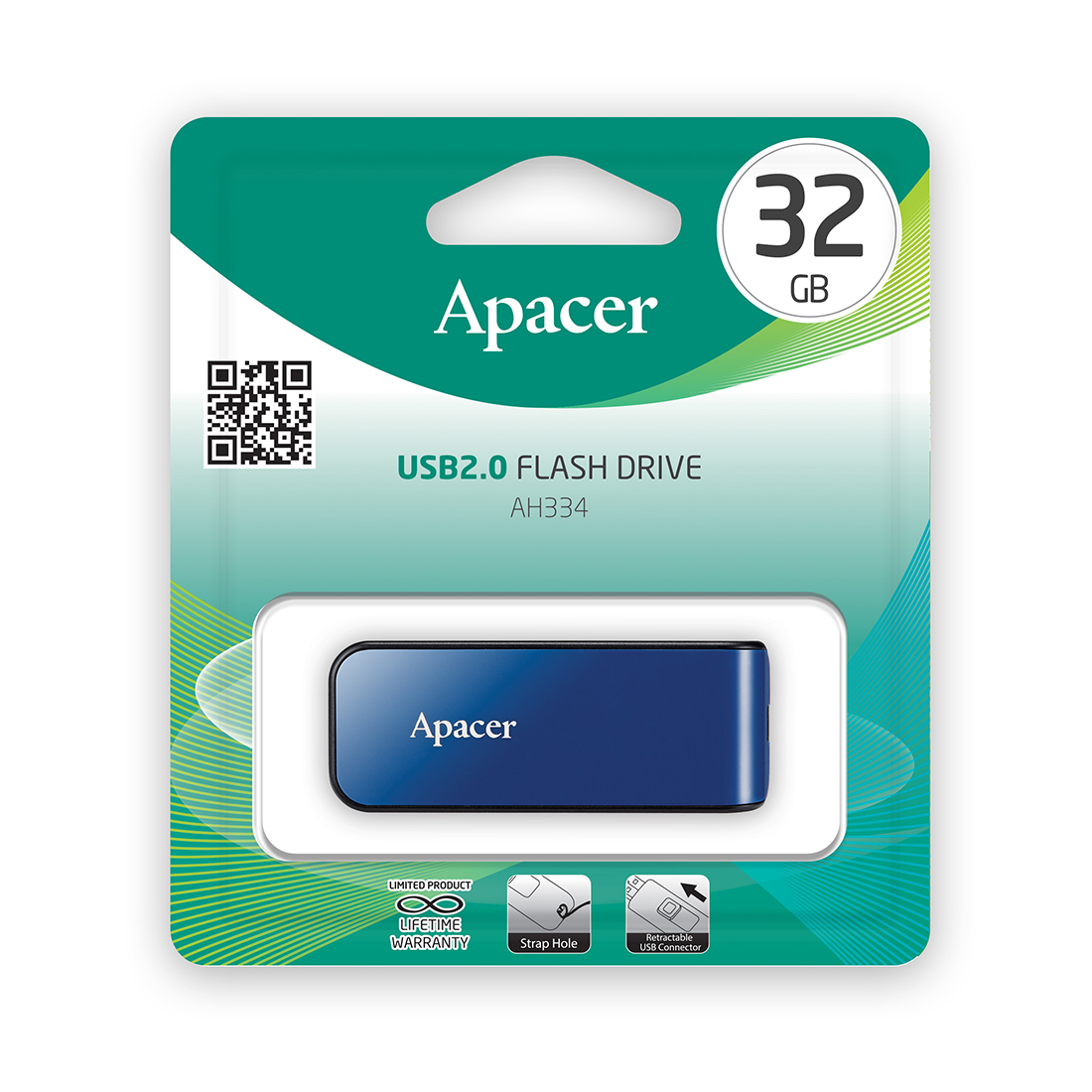  USB флеш-накопитель Apacer AH334 32GB Синий (AP32GAH334U-1)