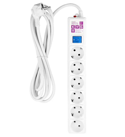 Сетевой фильтр Power Cube, 5м, 6 розеток, Белый (SPG(5+1)-16B-5M) Сетевой фильтр Power Cube, 5м, 6 розеток, Белый (SPG(5+1)-16B-5M)