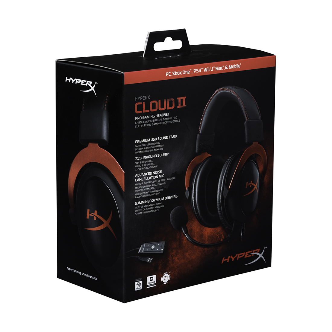  Наушники HyperX Cloud II - Pro Gaming Headset (Red) (KHX-HSCP-RD)
