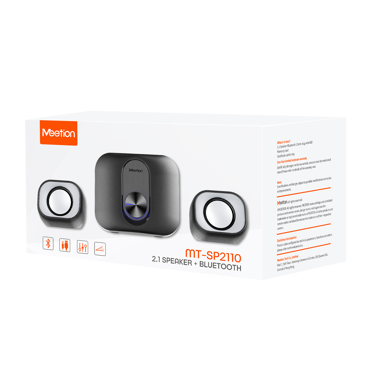 Акустическая система Meetion SP2110 Black, 5 Вт, Чёрный (MT-SP2110BT Black)
